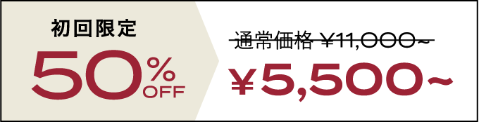 初回限定 50%OFF 通常価格11,000円から5,500円